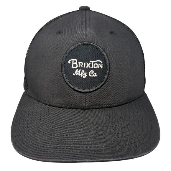 Brixton Mfg Co. Snapback Trucker Hat Black One Size Adjustable Embroidered - Picture 1 of 10